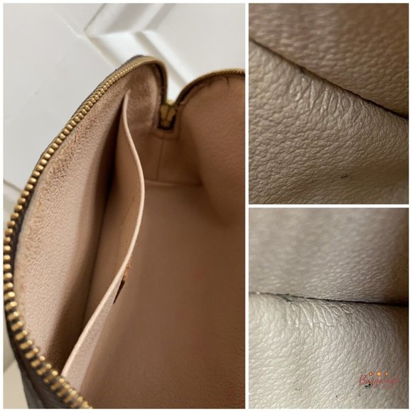 Authentic Louis Vuitton Brown Monogram Coated Canvas Cosmetic Pouch M47515 - Picture 11 of 13
